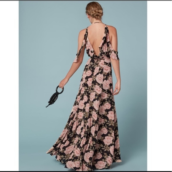 Reformation Cordelia dress in Roma (black rose print) Size 8 NWT - Picture 2 of 4